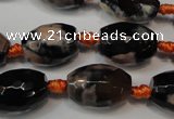 CAG5781 15 inches 12*16mm faceted rice fire crackle agate beads