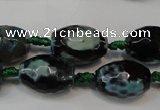 CAG5784 15 inches 12*16mm faceted rice fire crackle agate beads