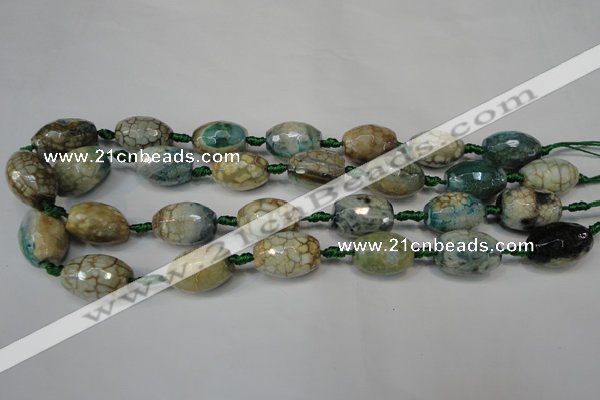 CAG5788 15 inches 13*18mm faceted rice fire crackle agate beads