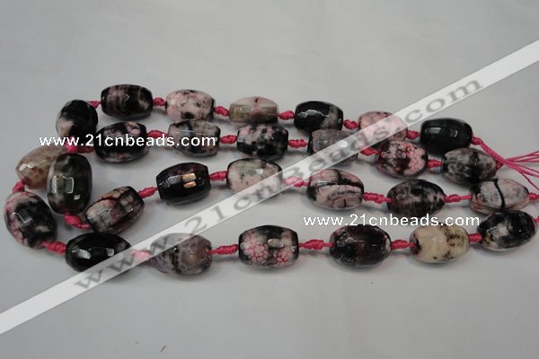 CAG5789 15 inches 13*18mm faceted rice fire crackle agate beads