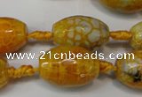 CAG5790 15 inches 13*18mm faceted rice fire crackle agate beads