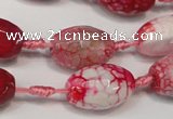 CAG5791 15 inches 13*18mm faceted rice fire crackle agate beads