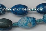 CAG5792 15 inches 13*18mm faceted rice fire crackle agate beads