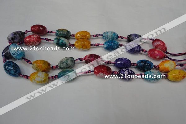 CAG5794 15 inches 13*18mm faceted rice fire crackle agate beads