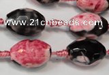 CAG5795 15 inches 13*18mm faceted rice fire crackle agate beads