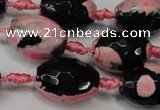 CAG5798 15 inches 15*20mm faceted rice fire crackle agate beads