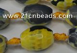 CAG5800 15 inches 15*20mm faceted rice fire crackle agate beads