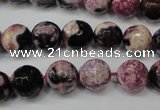 CAG5809 15 inches 10mm faceted round fire crackle agate beads