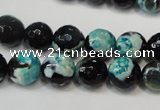 CAG5811 15 inches 10mm faceted round fire crackle agate beads