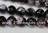 CAG5814 15 inches 10mm faceted round fire crackle agate beads