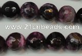 CAG5827 15 inches 12mm faceted round fire crackle agate beads