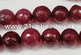 CAG5832 15 inches 12mm faceted round fire crackle agate beads