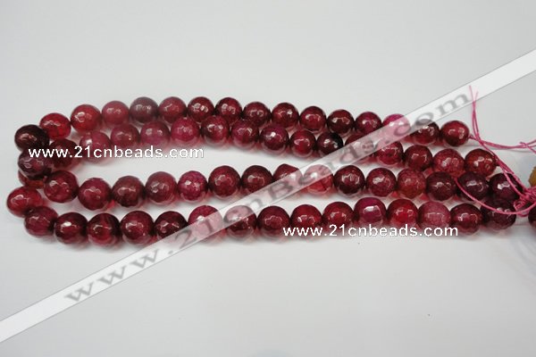 CAG5832 15 inches 12mm faceted round fire crackle agate beads