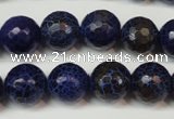 CAG5835 15 inches 12mm faceted round fire crackle agate beads