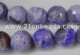 CAG5843 15 inches 14mm faceted round fire crackle agate beads