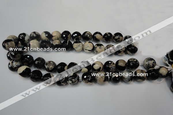 CAG5855 15 inches 16mm faceted round fire crackle agate beads