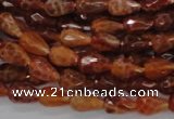 CAG586 15.5 inches 8*12mm faceted teardrop natural fire agate beads