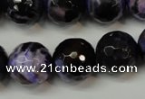 CAG5864 15 inches 16mm faceted round fire crackle agate beads