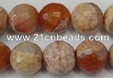 CAG5868 15 inches 16mm faceted round fire crackle agate beads