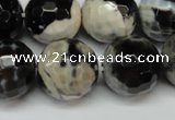 CAG5876 15 inches 18mm faceted round fire crackle agate beads