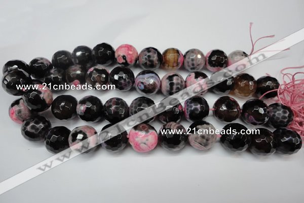 CAG5877 15 inches 18mm faceted round fire crackle agate beads