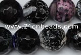 CAG5879 15 inches 18mm faceted round fire crackle agate beads