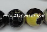 CAG5881 15 inches 20mm faceted round fire crackle agate beads