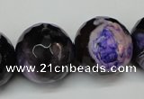 CAG5883 15 inches 20mm faceted round fire crackle agate beads