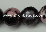 CAG5884 15 inches 20mm faceted round fire crackle agate beads