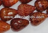 CAG589 15.5 inches 15*20mm faceted teardrop natural fire agate beads