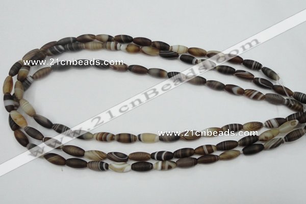 CAG5910 15 inches 5*12mm rice Madagascar agate gemstone beads