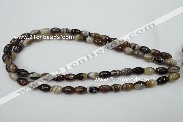 CAG5911 15 inches 8*12mm rice Madagascar agate gemstone beads