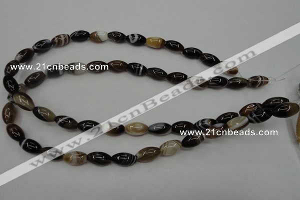 CAG5912 15 inches 8*16mm rice Madagascar agate gemstone beads