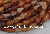 CAG592 15.5 inches 6*10mm teardrop natural fire agate beads