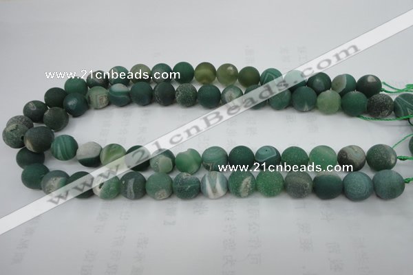 CAG5928 15 inches 12mm round matte druzy agate beads wholesale