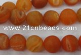 CAG5934 15 inches 10mm round matte druzy agate beads wholesale