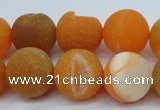 CAG5937 15 inches 16mm round matte druzy agate beads wholesale