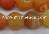 CAG5938 15 inches 18mm round matte druzy agate beads wholesale