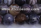 CAG5963 15.5 inches 12mm faceted round botswana agate beads wholesale