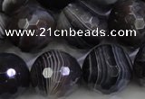 CAG5966 15.5 inches 18mm faceted round botswana agate beads wholesale