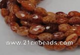 CAG598 15.5 inches 8*12mm faceted rice natural fire agate beads