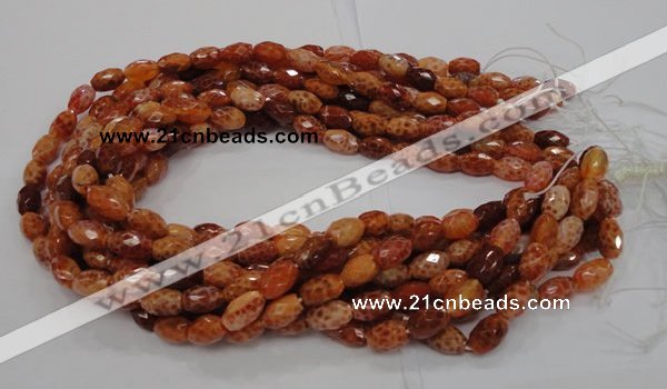 CAG598 15.5 inches 8*12mm faceted rice natural fire agate beads