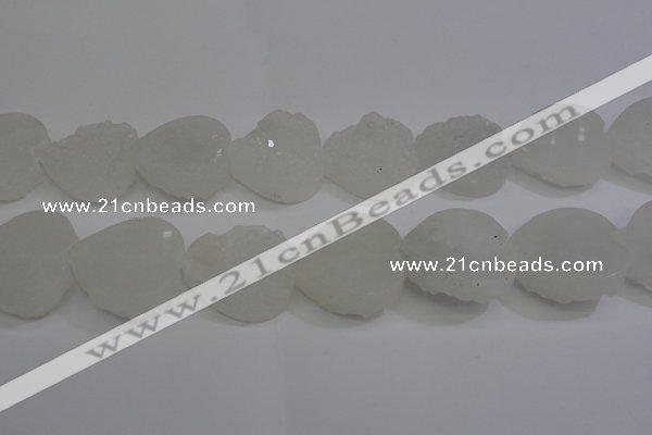 CAG5982 15.5 inches 30mm heart white agate gemstone beads