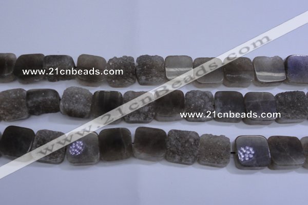 CAG5987 15.5 inches 20*20mm square grey agate gemstone beads