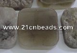 CAG5988 15.5 inches 25*25mm square grey agate gemstone beads