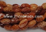 CAG599 15.5 inches 10*14mm faceted rice natural fire agate beads