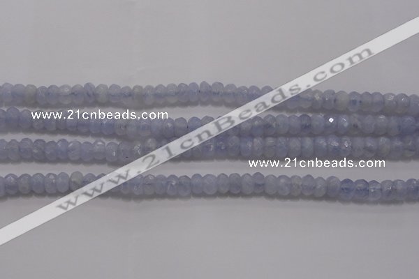 CAG5993 15.5 inches 4*6mm faceted rondelle blue lace agate beads