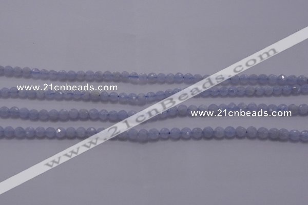 CAG5995 15.5 inches 4mm faceted round blue lace agate beads
