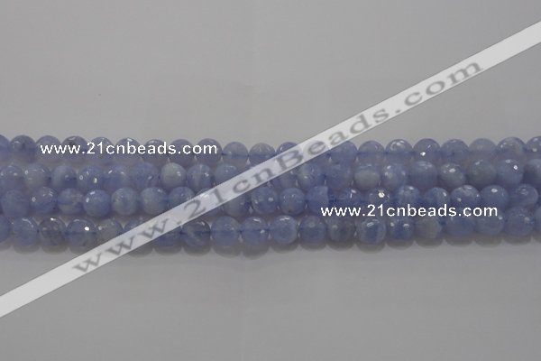 CAG5997 15.5 inches 8mm faceted round blue lace agate beads