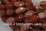 CAG600 15.5 inches 12*16mm faceted rice natural fire agate beads